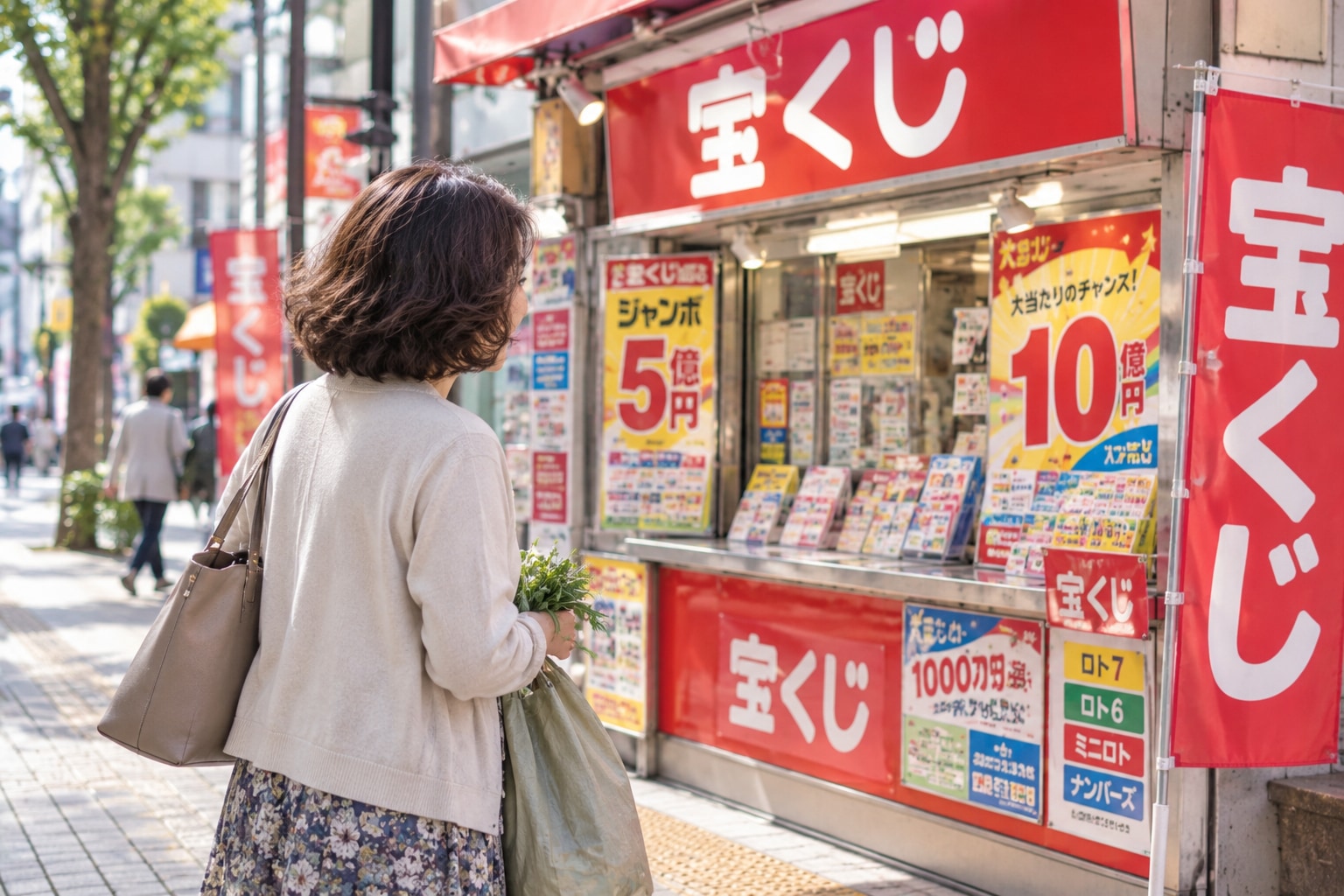 宝くじ売り場を通りかかったMさんのイメージ